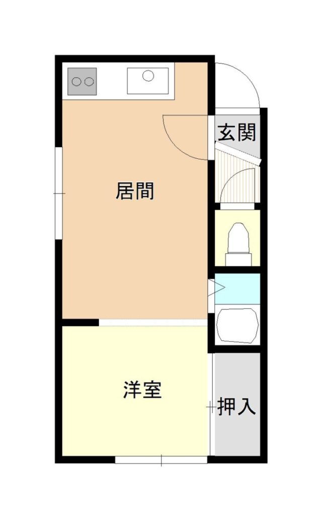 札幌マンスリーマンションのアートハイツ２　２０６ 間取り図